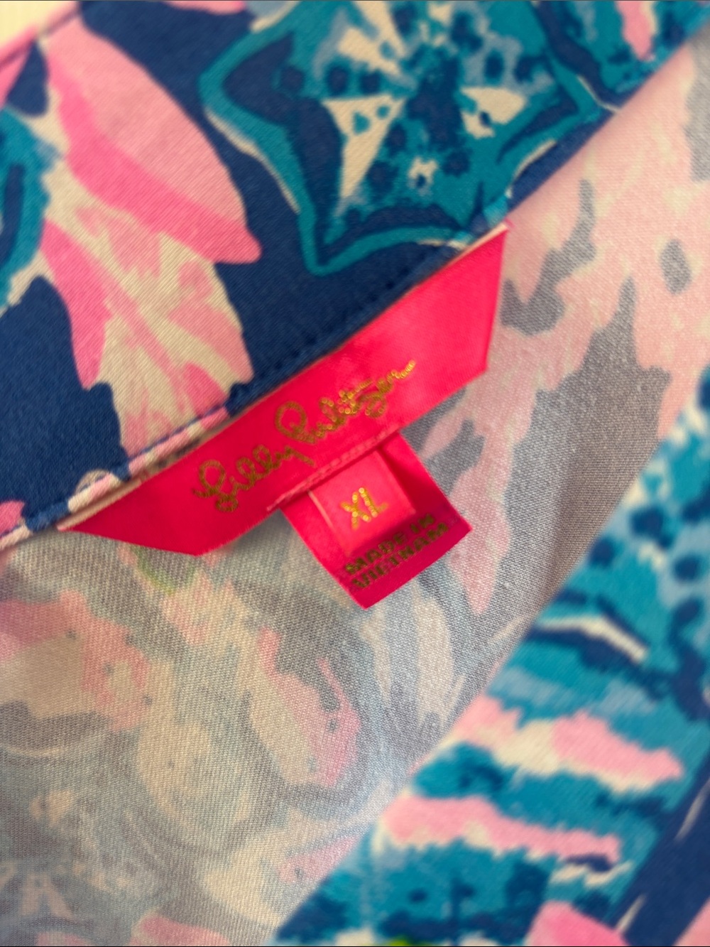 Lilly Pulitzer 🪸Madsen Dress Blue Tang Sitting Seaside Coastal Vibes Vneck & Tie - Picture 7 of 9